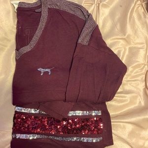 PINK by Victoria secret lightweight shirt. Maroon/ burgundy